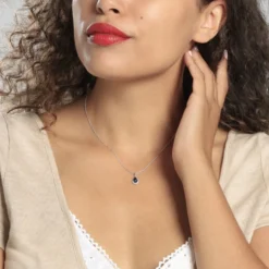 Collier Anatolie Or Blanc Topaze Et Oxyde De Zirconium