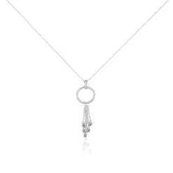 Collier Andde Argent Blanc Oxyde De Zirconium