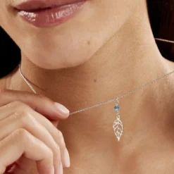 Collier Angelika Argent Blanc Pierre De Synthese