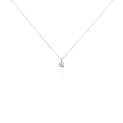 Collier Aphrodite Or Blanc Diamant Synthetique