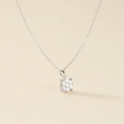 Collier Aphrodite Or Blanc Diamant Synthetique