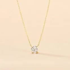 Collier Aphrodite Or Jaune Diamant Synthetique