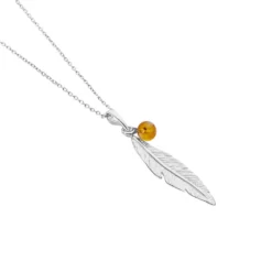 Collier Argent Blanc Adriane Ambre