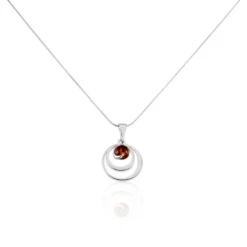 Collier Argent Blanc Alanna Ambre