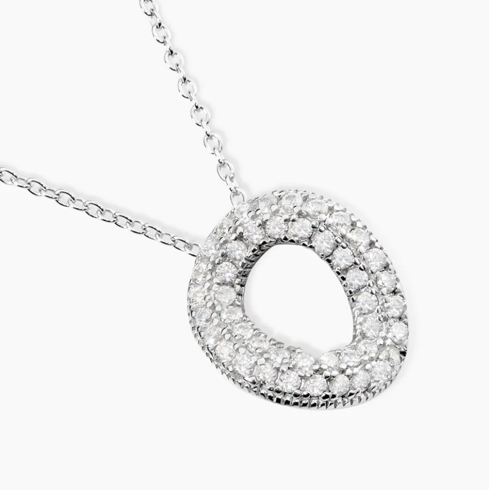 Collier Argent Blanc Irenaeus Oxydes De Zirconium