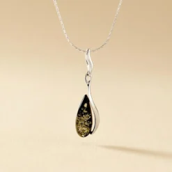 Collier Argent Blanc Odilon Ambre
