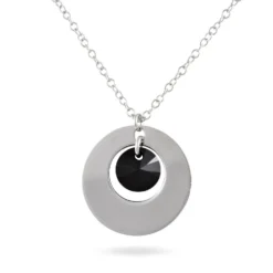 Collier Argent Blanc Pierre De Synthese