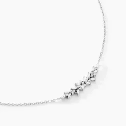 Collier Argent Blanc Precieux Flocon Oxyde De Zirconium