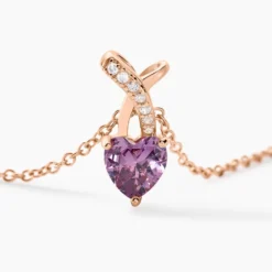 Collier Argent Rose Avalon Oxyde De Zirconium