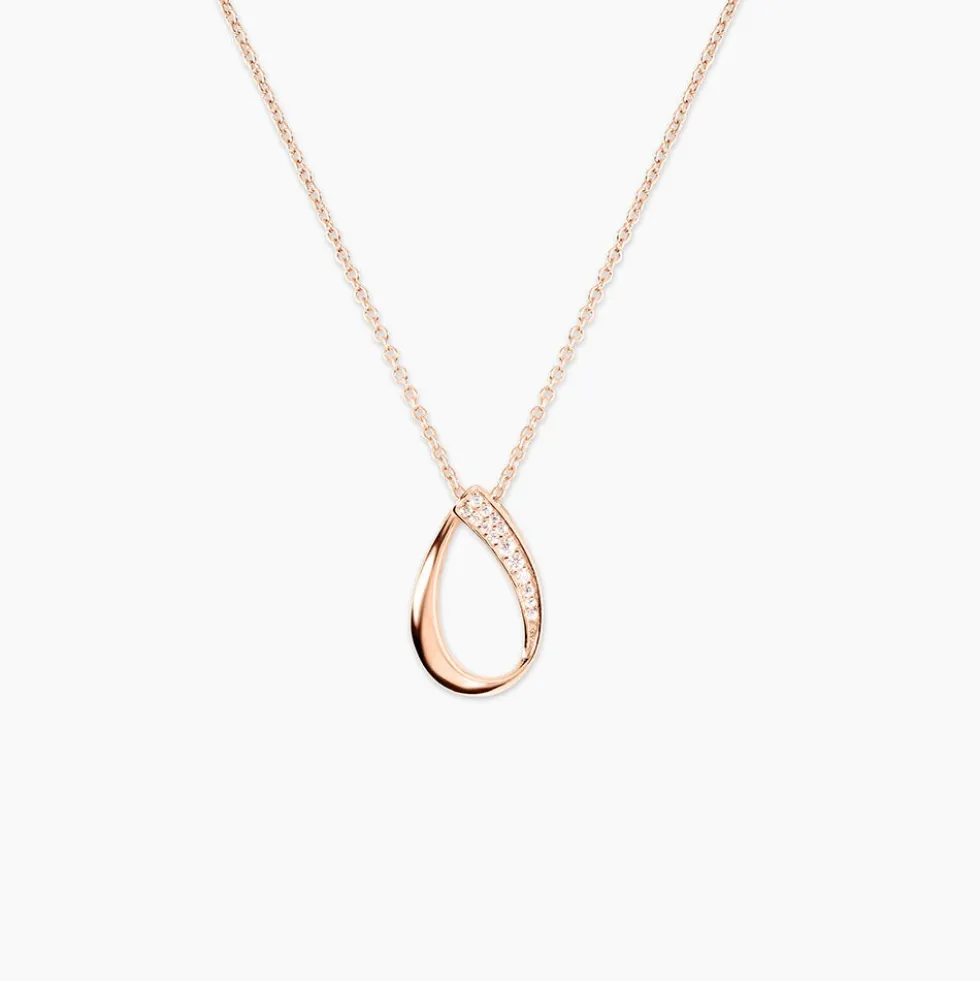 Collier Argent Rose Maritie Oxyde De Zirconium