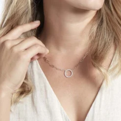 Collier Argent Sadoc Oxydes De Zirconium