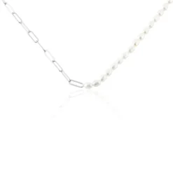 Collier Argent Staines Oxydes De Zirconium