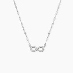 Collier Argent Wine Infini Oxydes De Zirconium