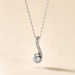 Collier Armance Argent Blanc Perle D'imitation Oxyde