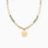 Collier Athena Acier Doré Turquoise Aventurine