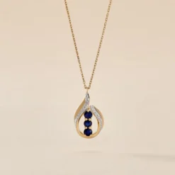Collier Aurora Or Jaune Saphir Et Diamant
