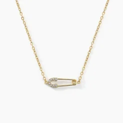 Collier Aurore Acier Doré Cristal