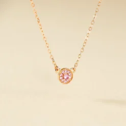 Collier Auxana Argent Rose Oxyde De Zirconium