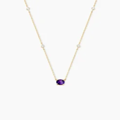 Collier Ayomide Or Jaune Améthyste Oxyde De Zirconium