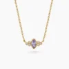 Collier Azel Plaque Or Jaune Oxyde De Zirconium