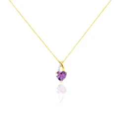 Collier Bertille Or Jaune Amethyste Et Oxyde De Zirconium