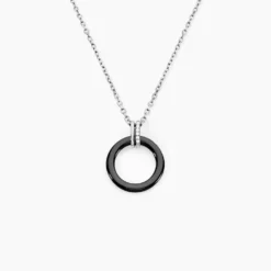 Collier Bertillianne Argent Blanc Céramique Et Oxyde De Zirconium
