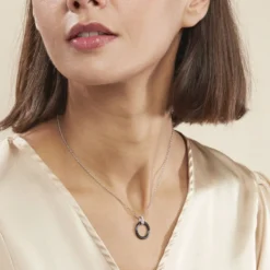 Collier Bertillianne Argent Blanc Céramique Et Oxyde De Zirconium