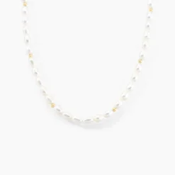 Collier Billes Or Jaune Perle De Culture