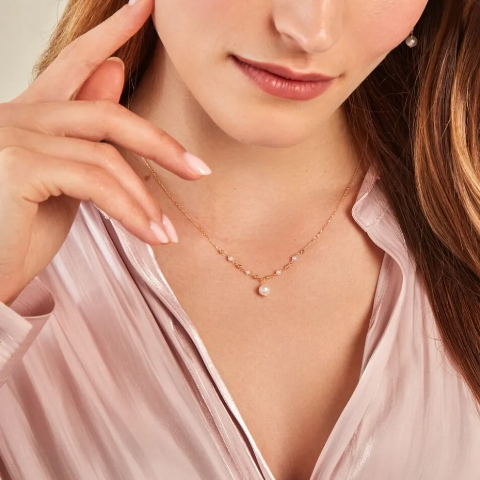 Collier Bindy Or Jaune Perle De Culture