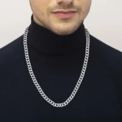 Collier Boss Chain Link Acier Blanc