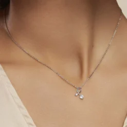 Collier Briaga Argent Blanc Oxyde De Zirconium