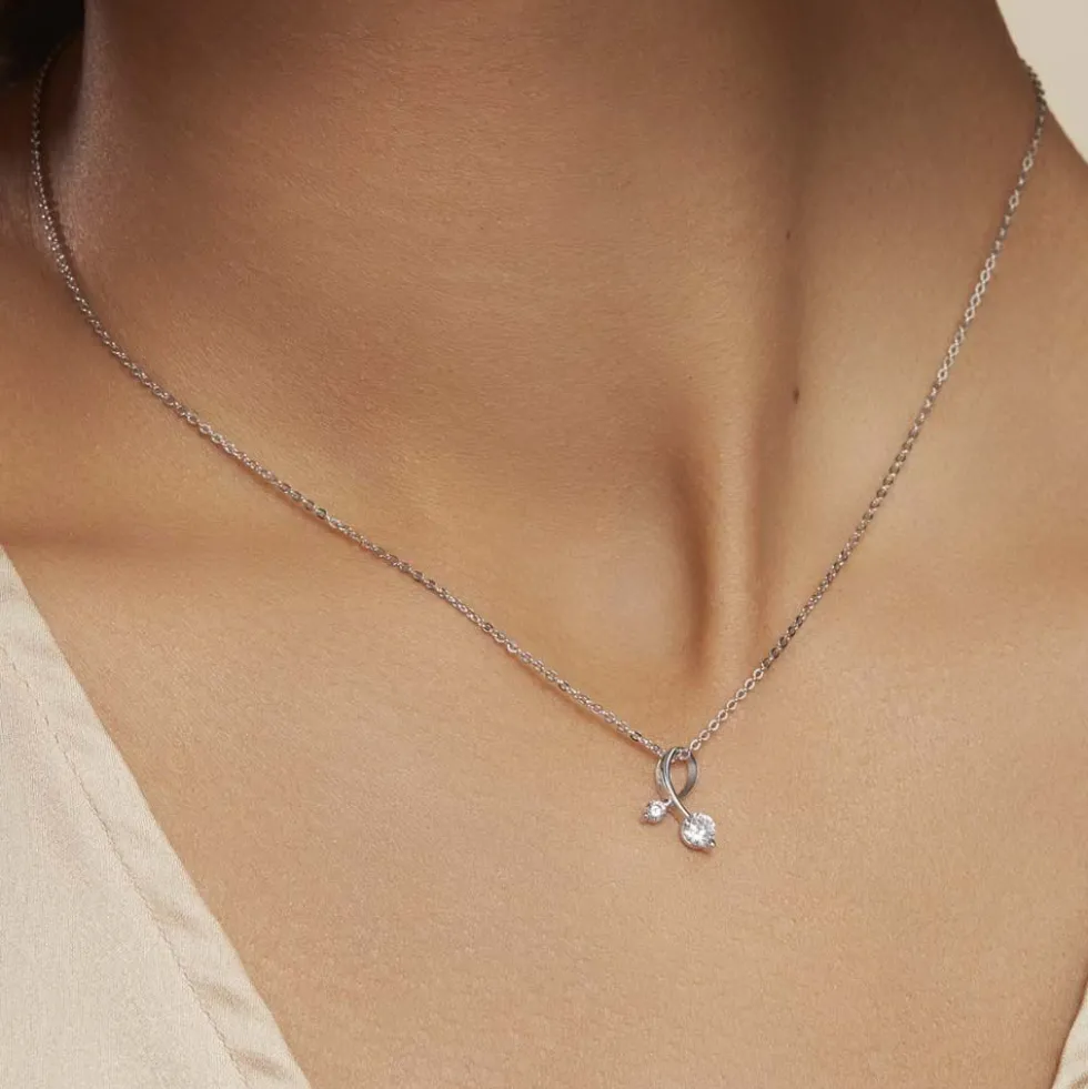 Collier Briaga Argent Blanc Oxyde De Zirconium
