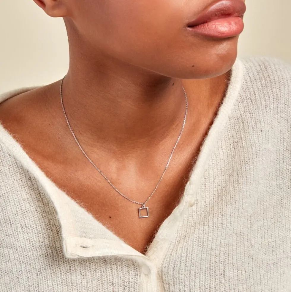 Collier Brielle Argent Blanc