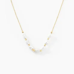 Collier Bron Or Jaune Perle De Culture