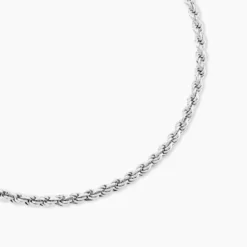 Collier Cacilda Maille Corde Argent Blanc