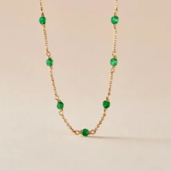 Collier Calliope Plaqué Or Doré Agate