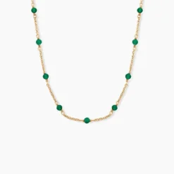 Collier Calliope Plaqué Or Doré Agate