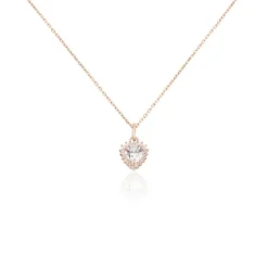 Collier Calvi Argent Rose Oxyde De Zirconium
