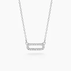 Collier Canelle Argent Blanc Oxyde De Zirconium