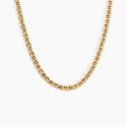 Collier Capucin Or Jaune Maille Marine Plate