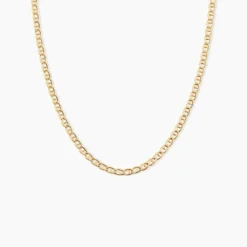 Collier Capucin Or Jaune Maille Marine Plate