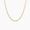 Collier Capucin Or Jaune Maille Marine Plate