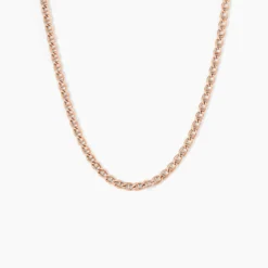 Collier Capucin Or Rose Maille Marine Plate