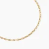 Collier Carlo Or Bicolore Maille Marine Ronde