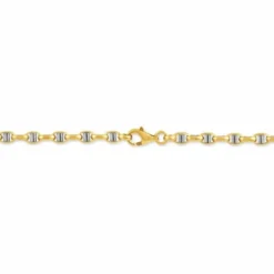 Collier Carlo Or Bicolore Maille Marine Ronde