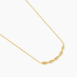 Collier Carolyne Or Jaune Oxyde De Zirconium