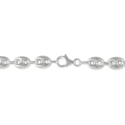 Collier Carrus Maille Grain De Cafe Argent Blanc