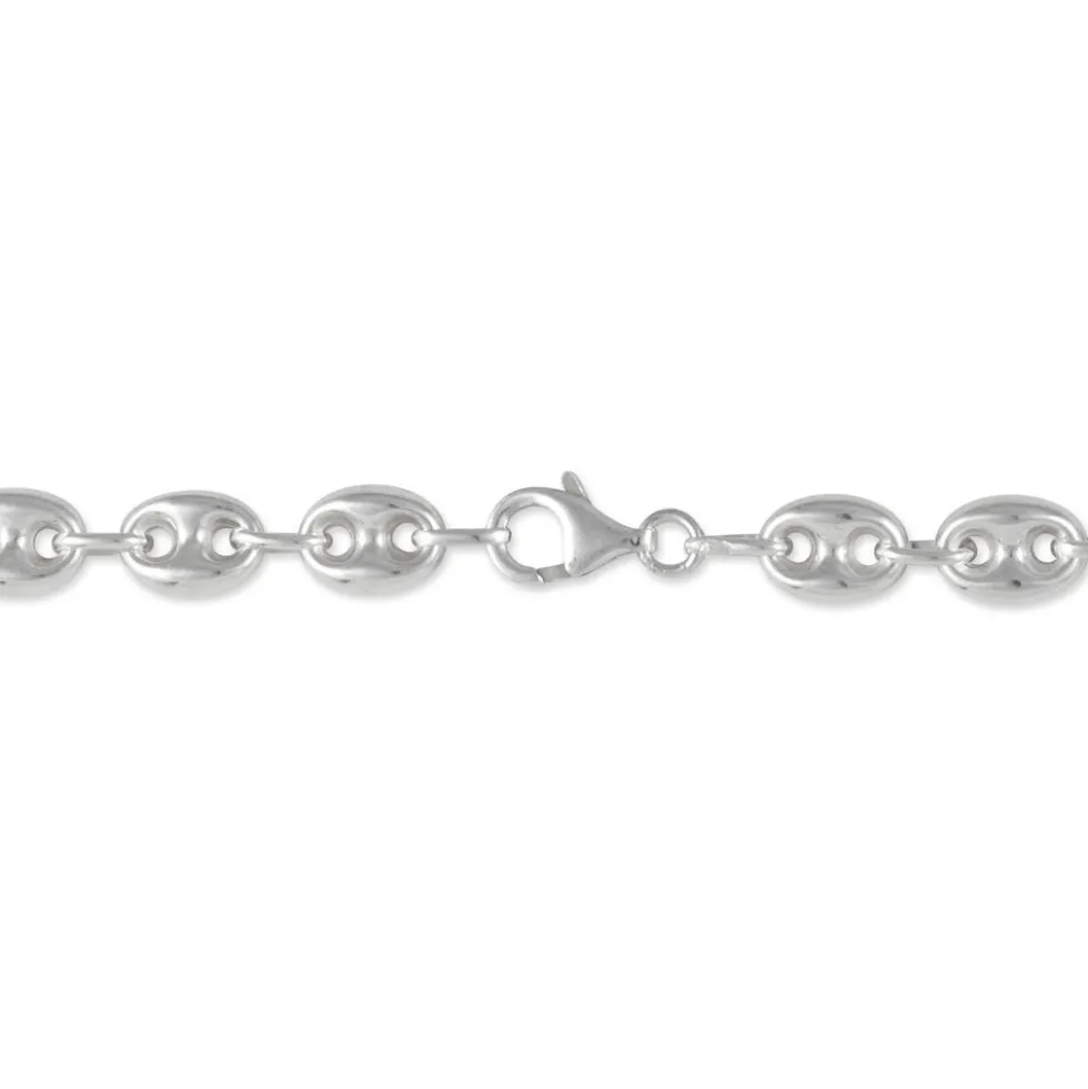 Collier Carrus Maille Grain De Cafe Argent Blanc