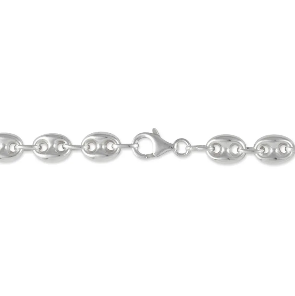 Collier Carrus Maille Grain De Cafe Argent Blanc