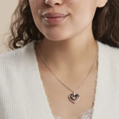 Collier Ceramik Design Argent Blanc Céramique Et Oxyde De Zirconium